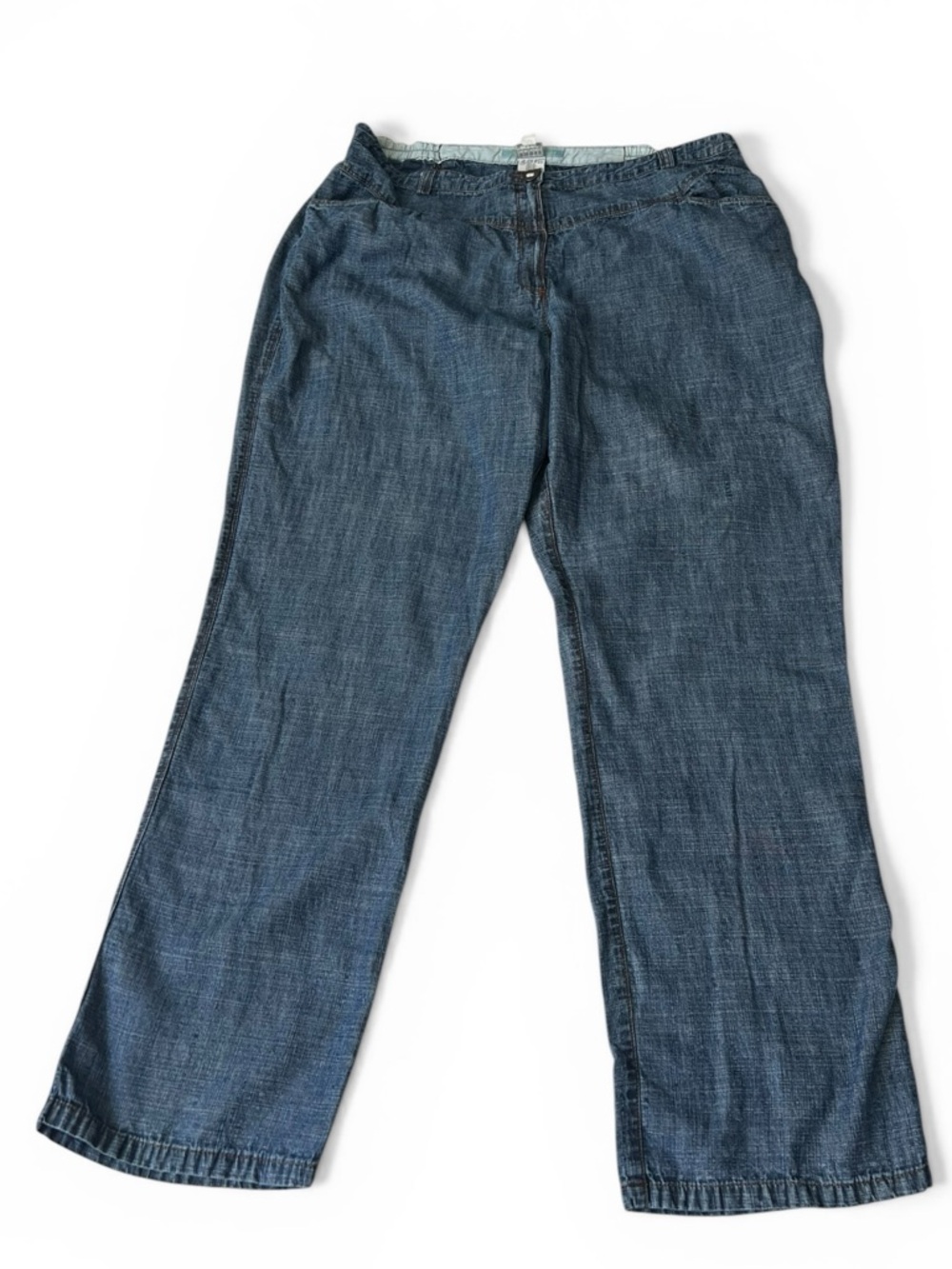 Alan Weiz Classic Women’s Lightweight Linen Blend Baggy Blue Pants - 18